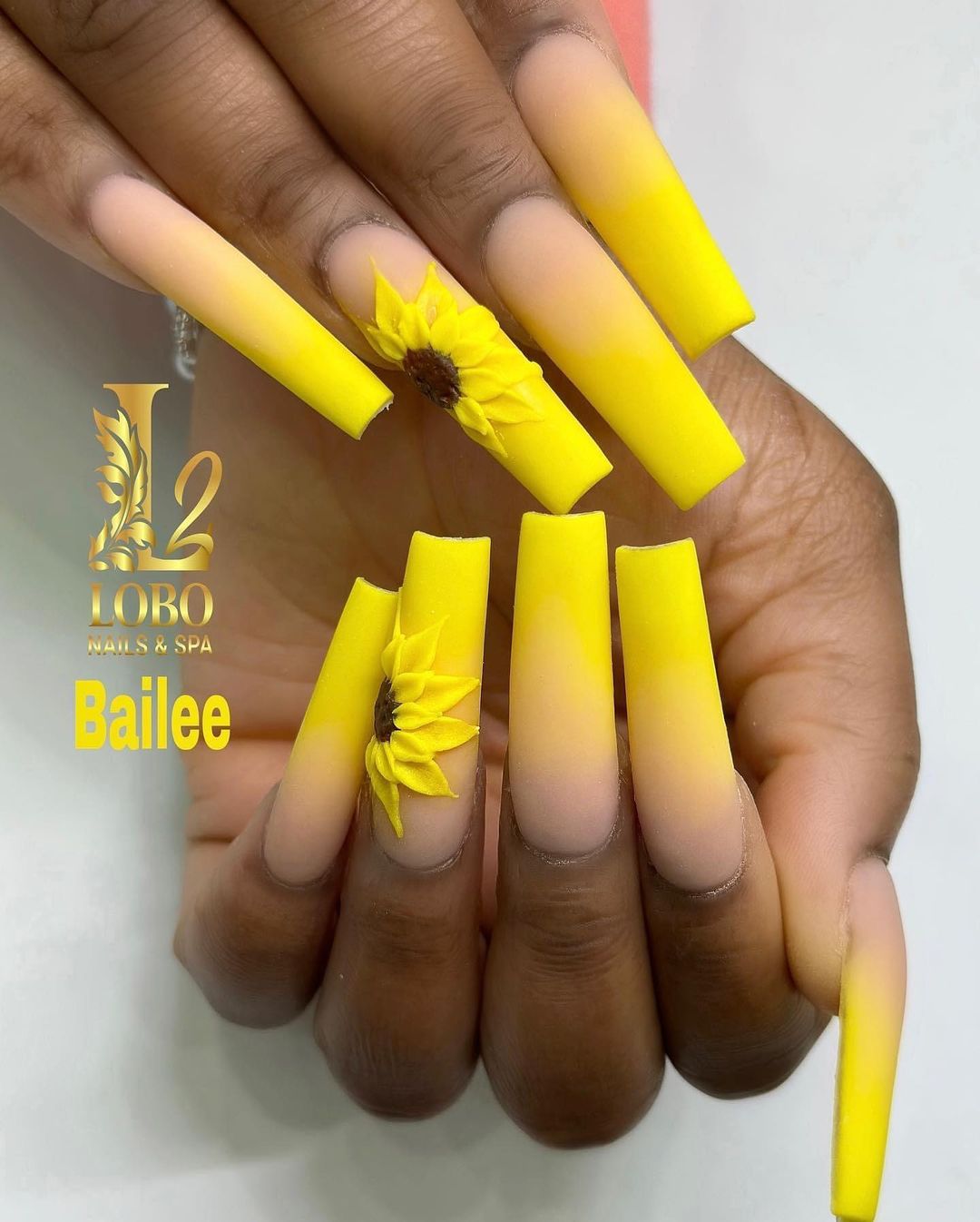 Sunflower Matte Nails