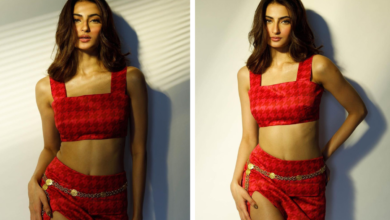 Palak Tiwari Sizzles In A Bo*ld Red Checkered Crop Top And Mini Skirt