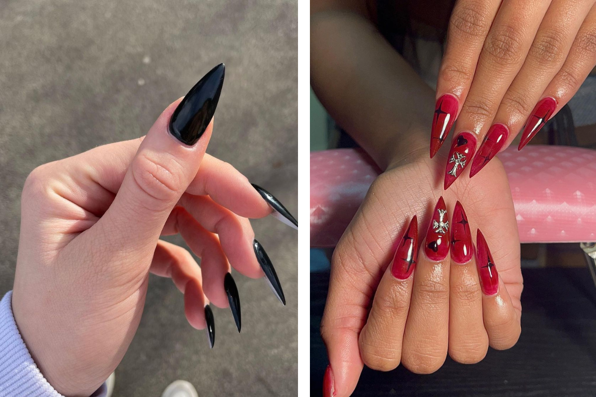 7 Stiletto Nail Designs To Get For An Edgy Look In 2023