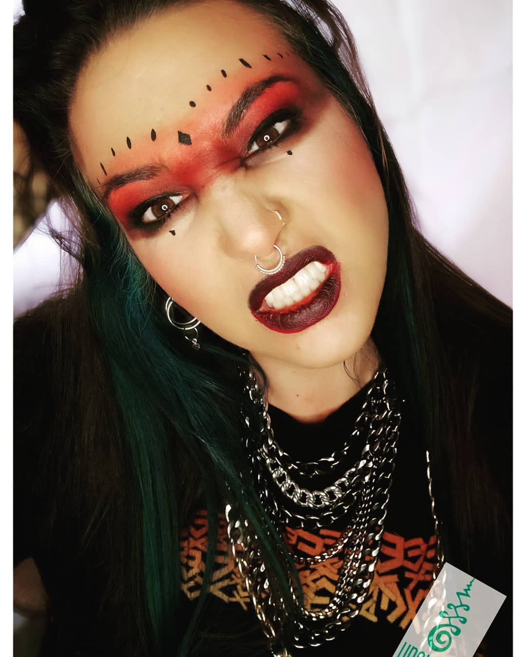 Red Highlighted Rave Makeup