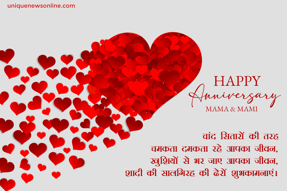 Happy Anniversary messages for Mama and Mamiin Hindi