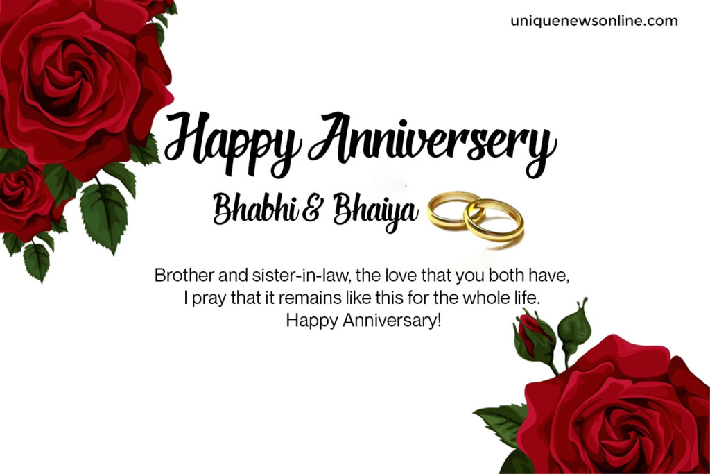 Top Marriage Anniversary Wishes For Bhaiya and Bhabhi