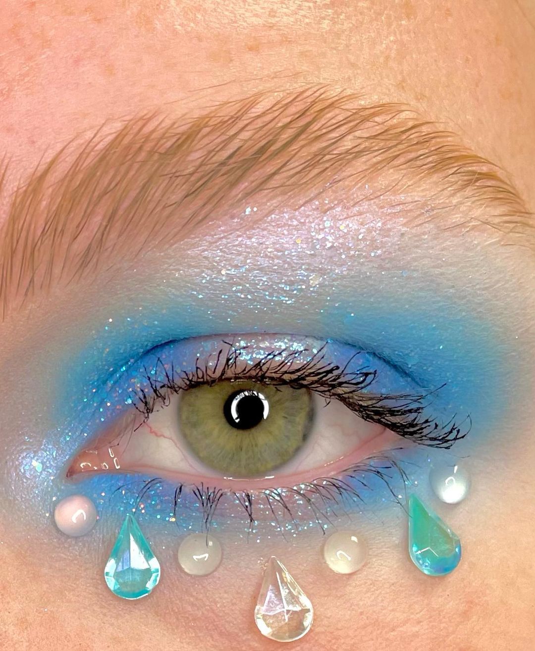 Water Drop Rhinestone Eye Makeup