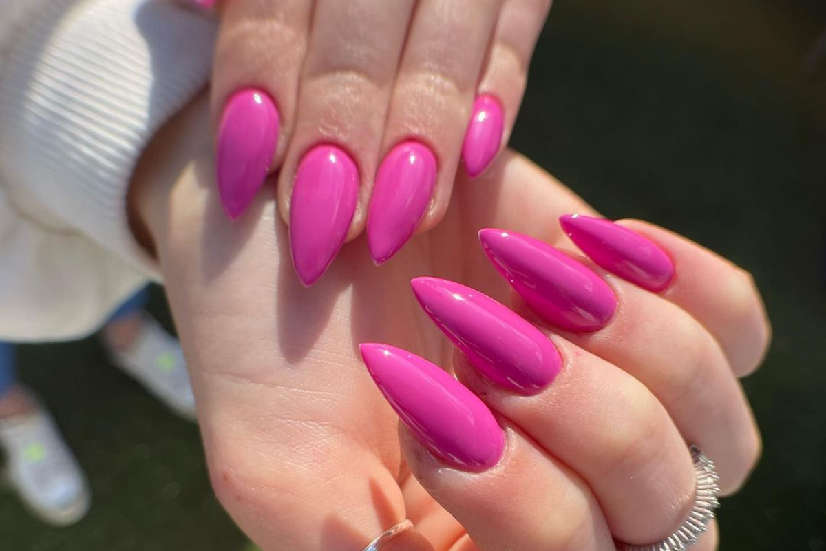 1. Easy Hot Pink Nail Designs - wide 1