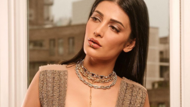 Shruti Haasan In Her Beige Bo*ld Sparkly Co-ord Is A Sight To Behold