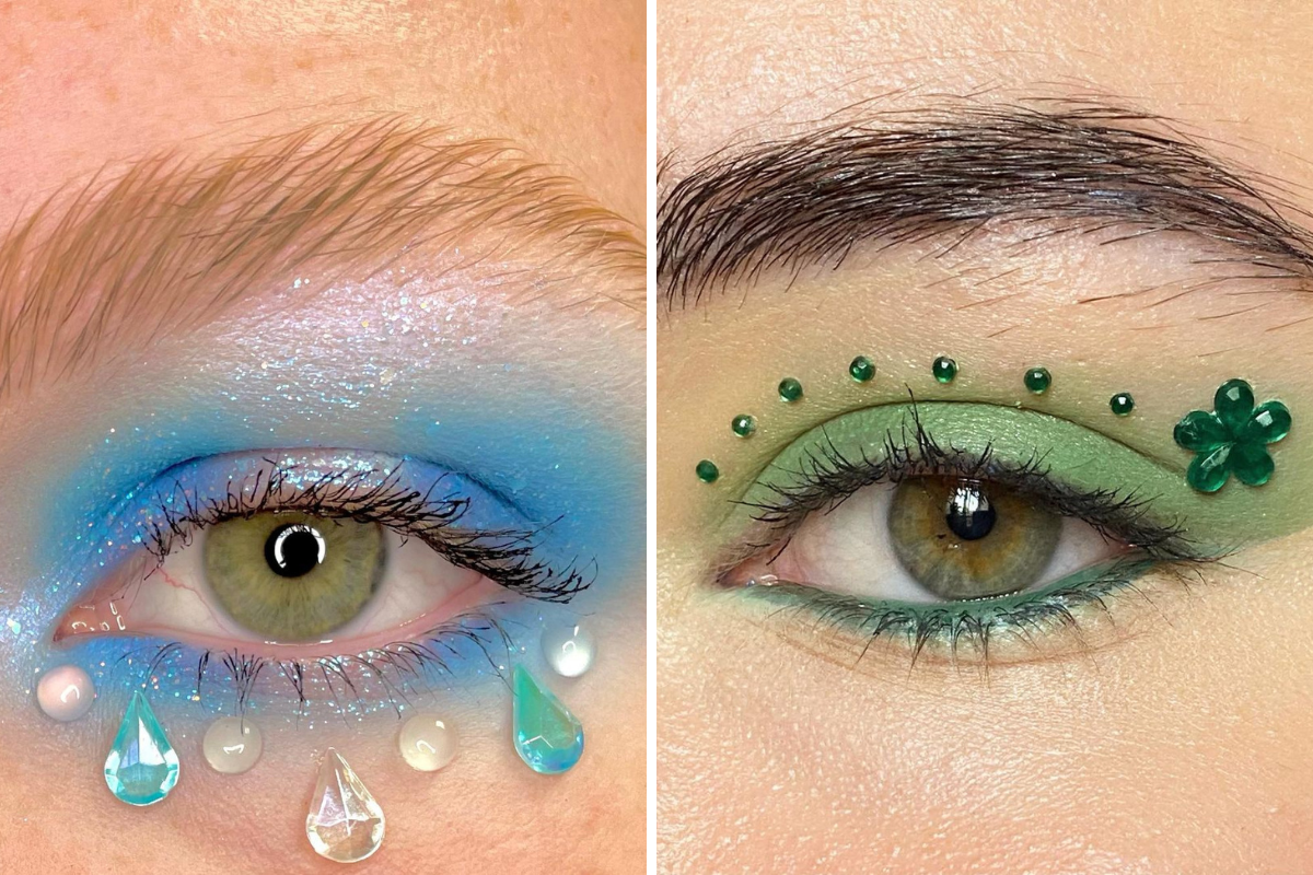 10 Rhinestone Eye Makeup Looks For A Sparkly Moment In 2023