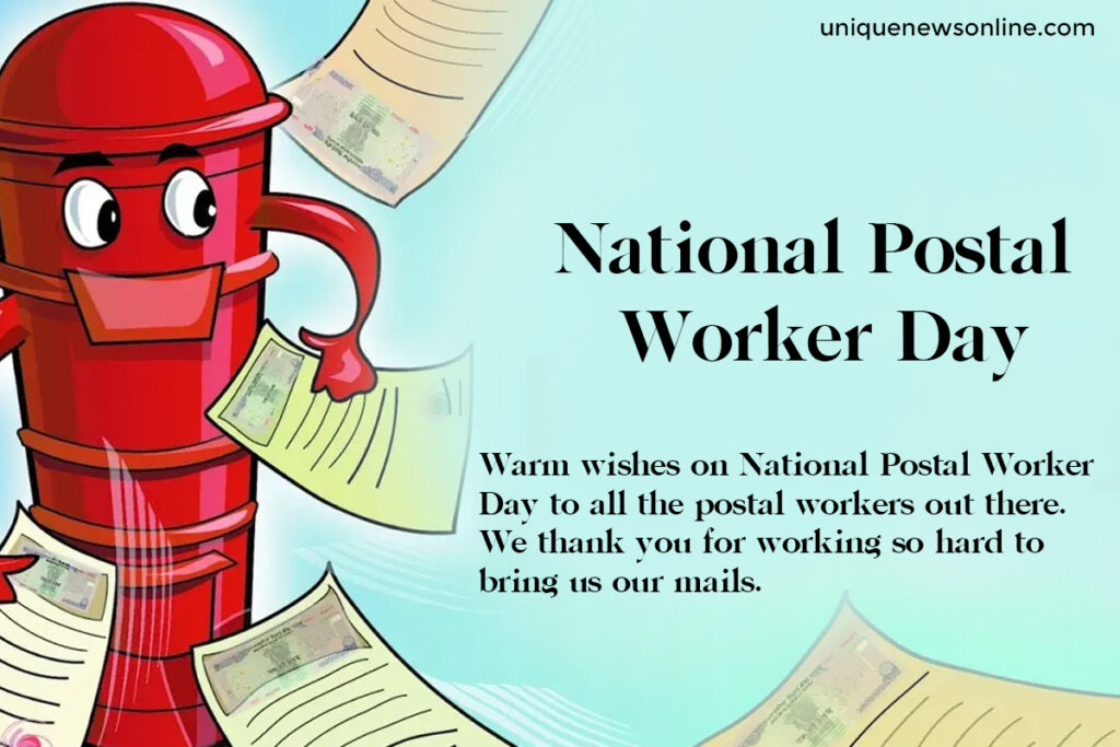 On this special day, we honor the postal workers who keep our communities connected and informed. Thank you for your outstanding service. Happy National Postal Worker Day!