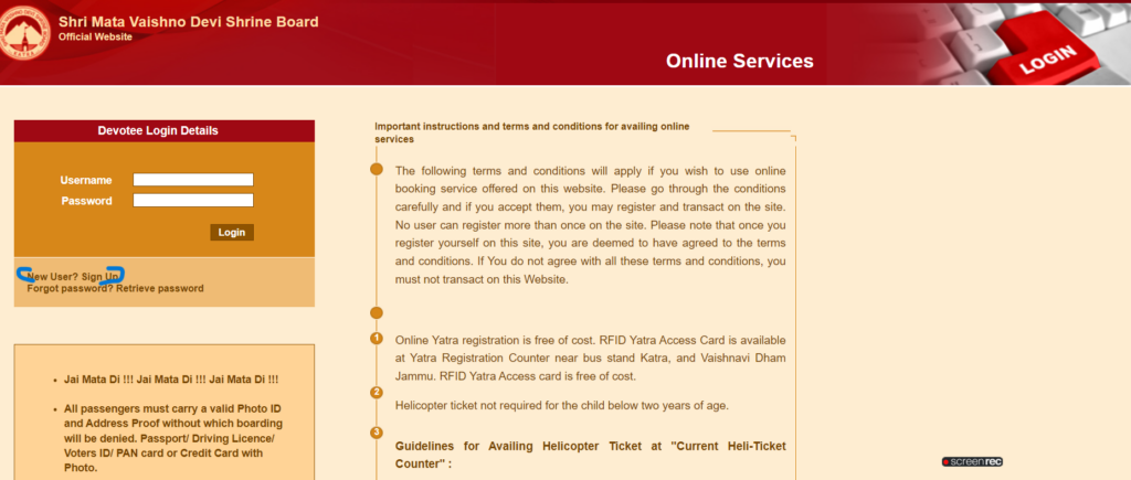 Mata Vaishno Devi Yatra Parchi Booking