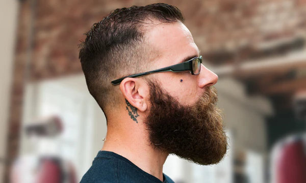 Full-Grown Beard Ducktail Style