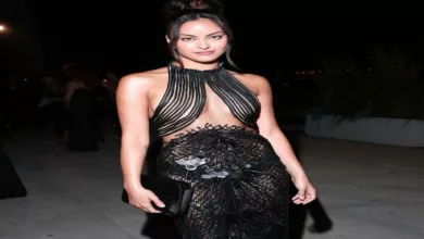 Camila Mendes Makes A Bo*ld Statement In Her Black Fishnet Effect Gown