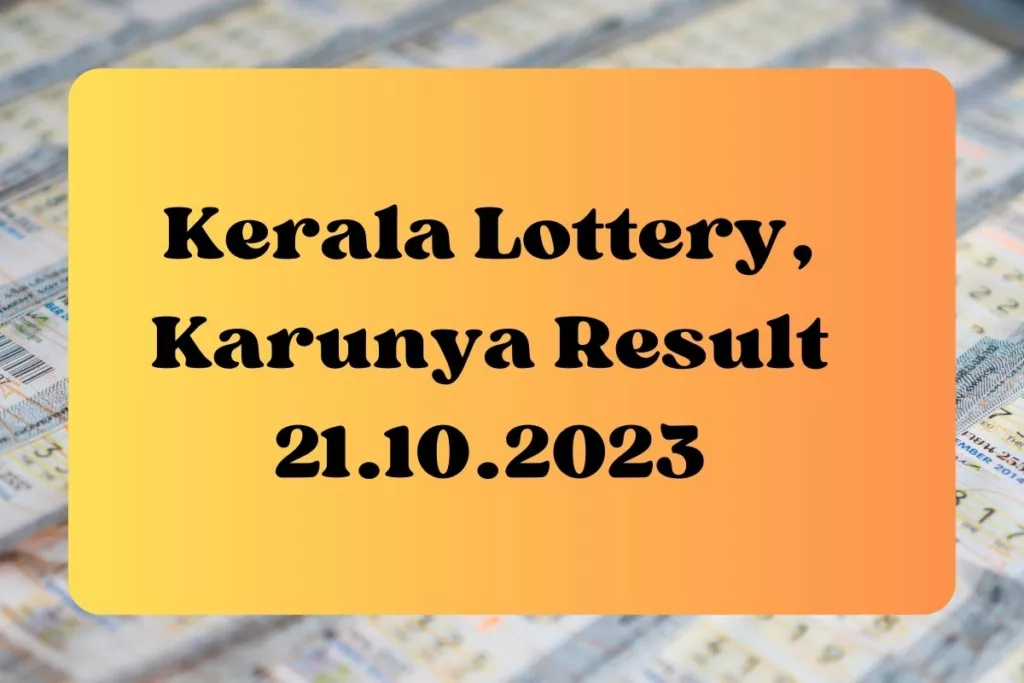 Kerala Lottery Result 20-10-23