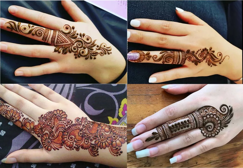 One Finger Easy Karwa Chauth Mehendi Design