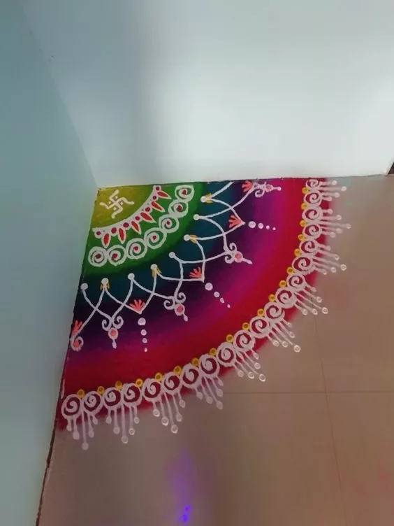 Corner Diwali Rangoli Design