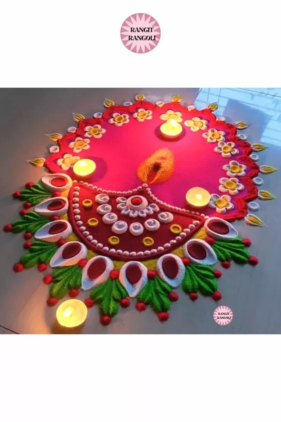 Diyas Diwali Rangoli Design
