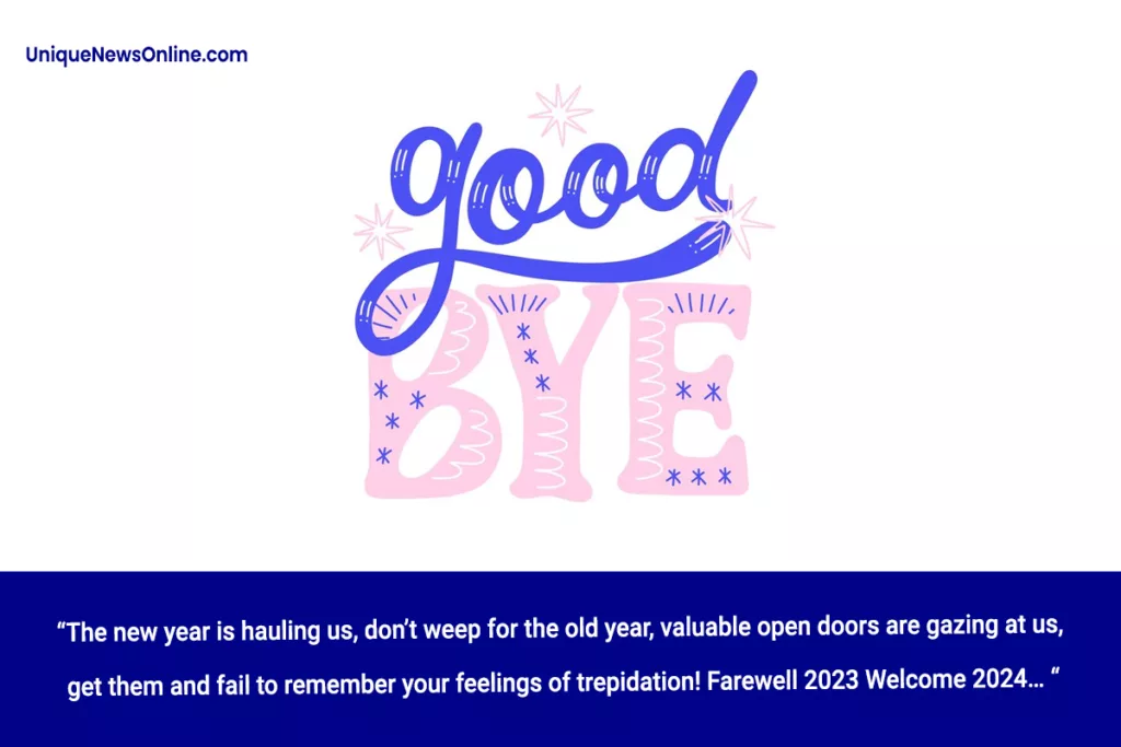 Goodbye 2023 Welcome 2024 New Year Wishes