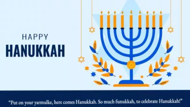 Hanukkah 2023 Wishes in Hebrew, Quotes, Greetings, Messages, Images, Quotes, Posters, Banners, Cliparts, Captions and Stickers