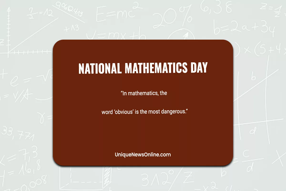 National Mathematics Day 2023 Theme, Quotes, Images, Posters, Banners, Messages, Drawings, Slogans, Wishes, Cliparts and Captions