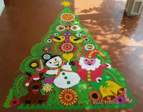 Merry Christmas Rangoli Design