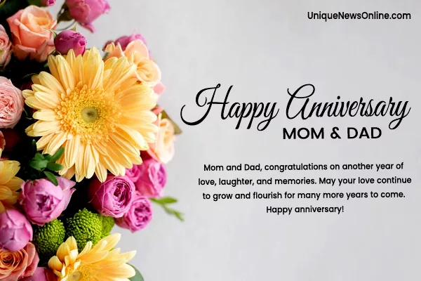 Happy Anniversary Mom and Dad Wishes from Daughter