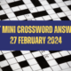 Today NYT Mini Crossword Answers: February 27, 2024