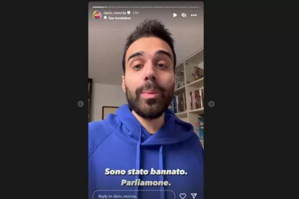 Screenshot of Dario Moccia's Instagram Story after Twitch Ban.
