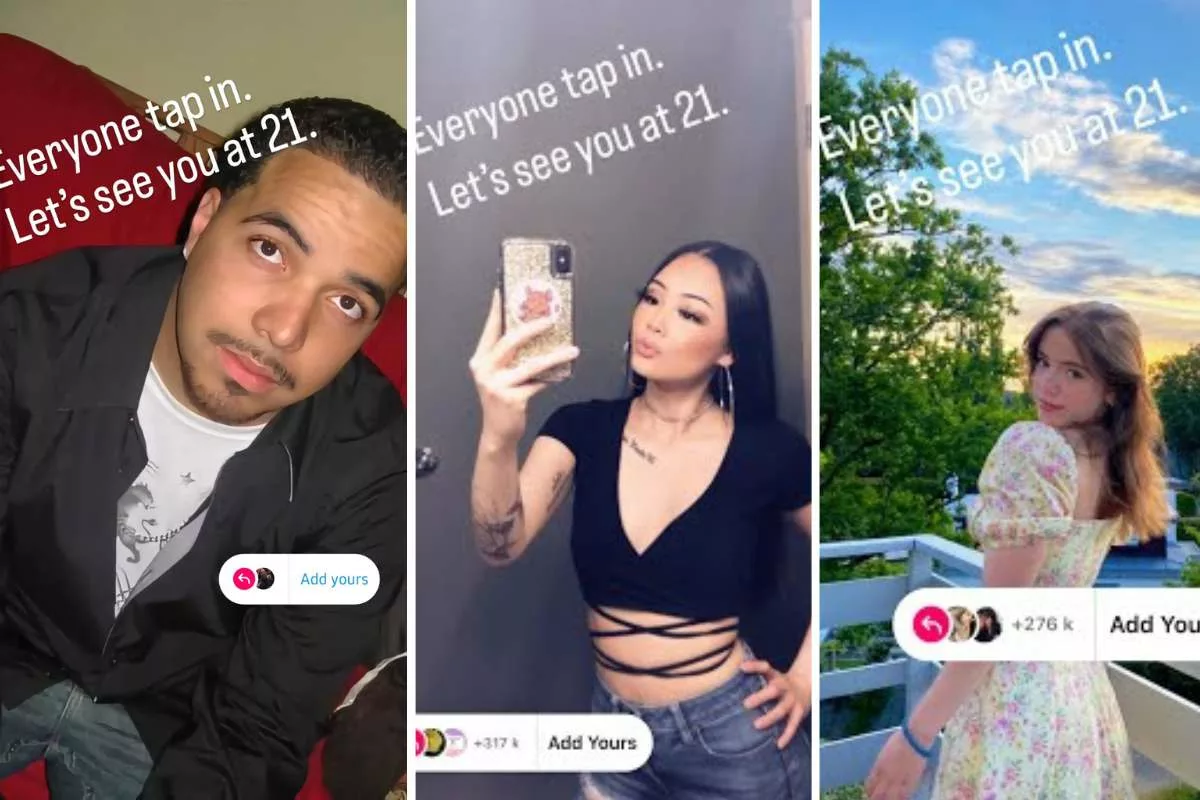 What is the viral 'Everyone Tap In See You At 21' throwback trend?