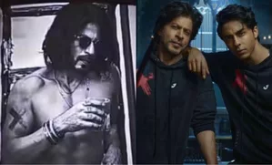 SRK flaunts ripped physique as he goes shirtless in Aryan Khan's ad