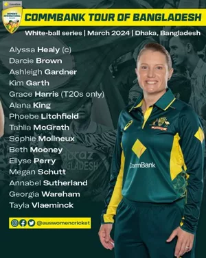 Vlaeminck, Molineux return as Australia name women's white-ball squad for Bangladesh tour