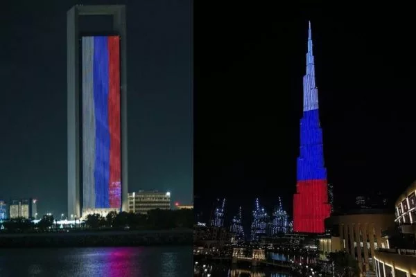 Watch Dubai's Burj Khalifa Illuminates In Russian Flag After Moscow Terrorist Attack