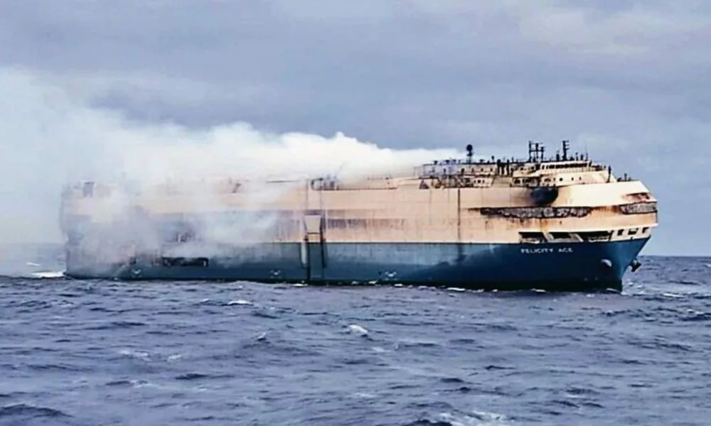 Sank cargo ship may have caught fire from Porsche EV on board; VW sued twice