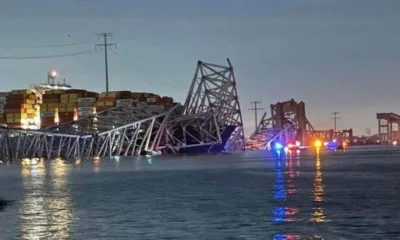Several vehicles sink as Baltimore bridge collapses after hit by cargo ship