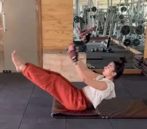 Rashmika's 'happiest time' is when she's doing core strengthening workout