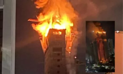 Massive fire in an under-construction building in Recife, Brazil