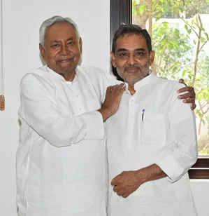 Ahead of LS polls, Upendra Kushwaha seeks blessings from 'elder brother' Nitish Kumar
