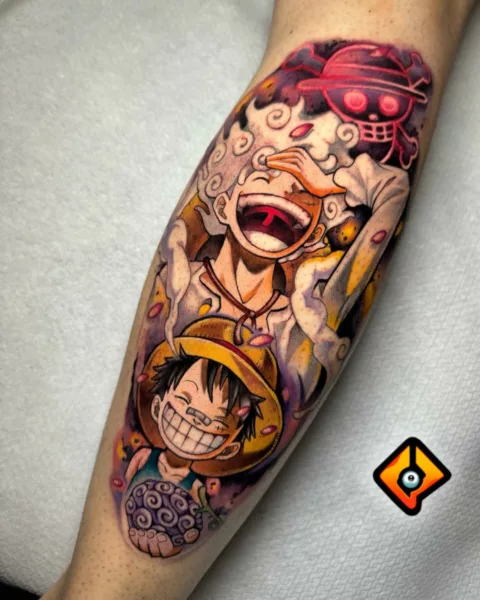 Colorful Luffy Tattoo Ideas