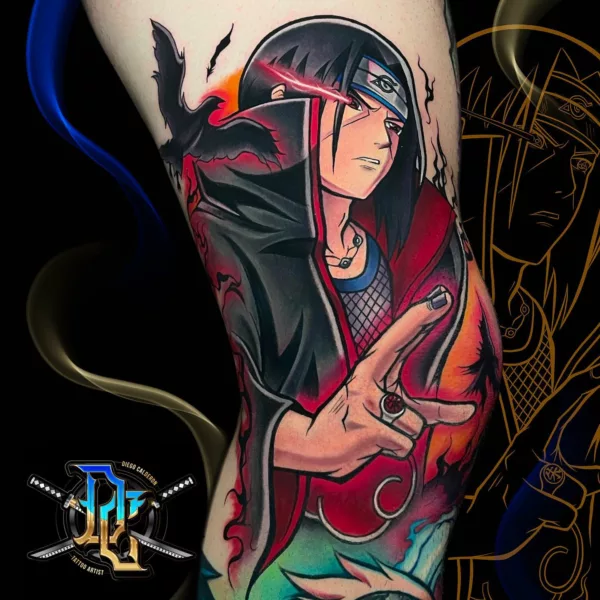 Reddish Itachi Uchiha Tattoo Designs