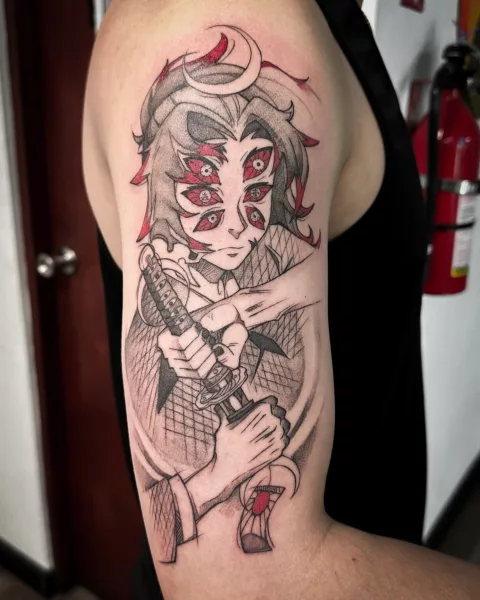 Gory Demon Slayer Tattoo Design