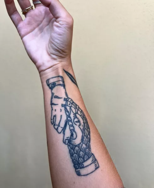 Arm Trust No One Tattoo Design