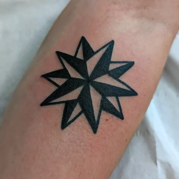Sharp Nautical Star Tattoo Designs