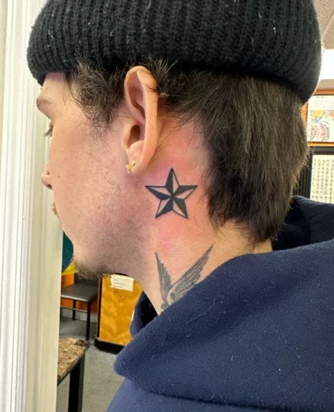 Ear Nautical Star Tattoo Designs