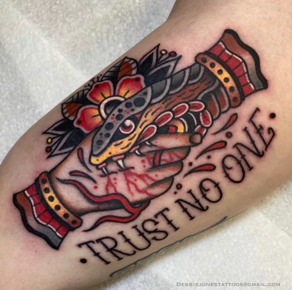 BLoody Trust No One Tattoo Design