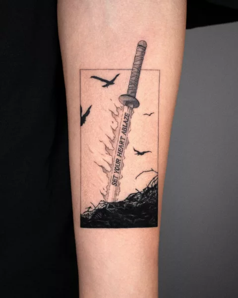 Sword Demon Slayer Tattoo Design