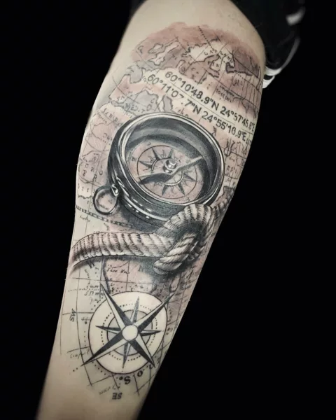 Creative Nautical Star Tattoo Designs