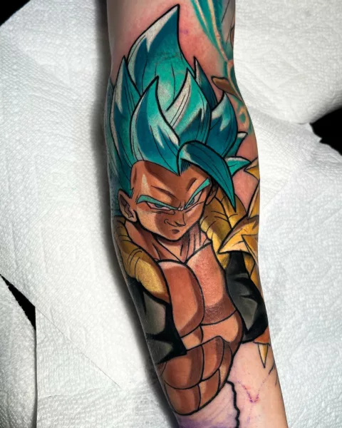 Multi-Colored Goku Tattoo Design