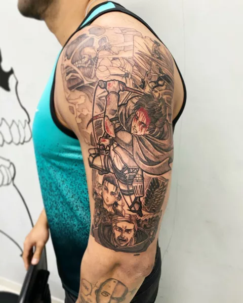 Sleeve Eren Yeager Tattoo Ideas