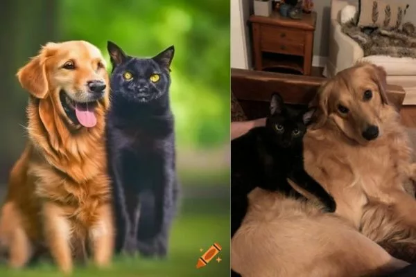 'Black Cat and Golden Retriever' Relationship Trending TikTok Phrase Meaning