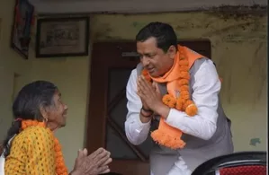 LS Polls: BJP's Anil Baluni meets Yogi Adityanath's mother in Uttarakhand