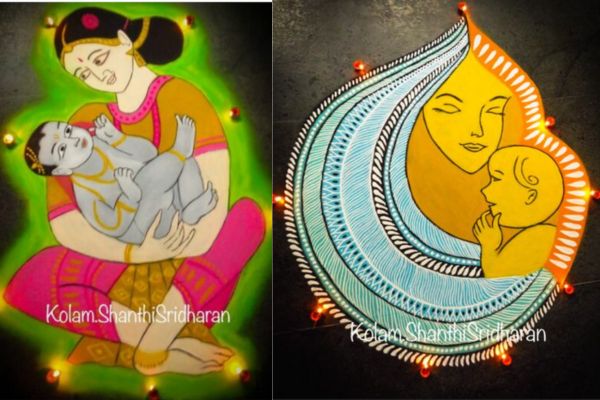 10 Mother's Day Rangoli Designs